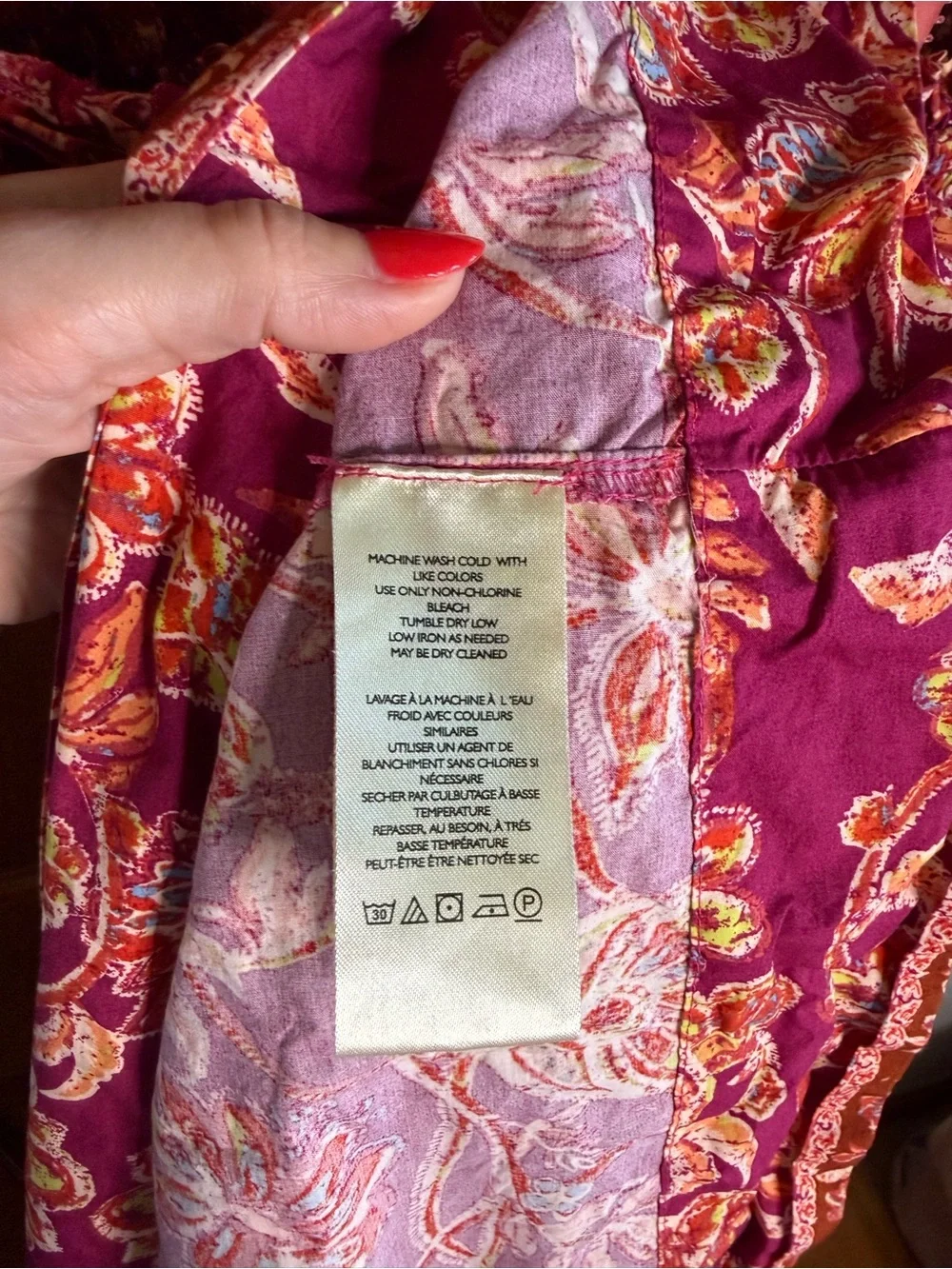Free People Bluebell Maxi Magenta Combo Red Pink Oversized Size Small